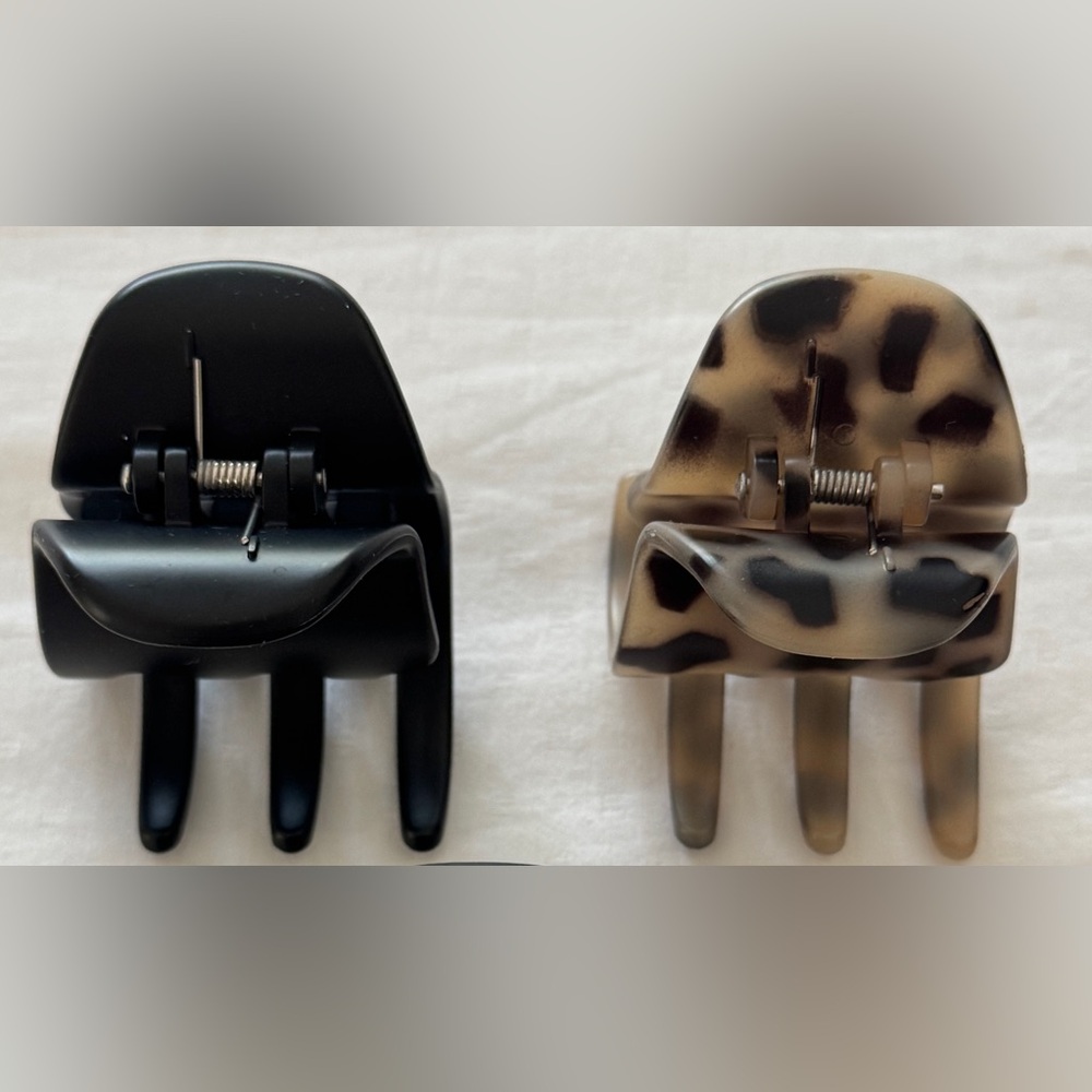 Claw Clips Black and Tortoise Set of 2